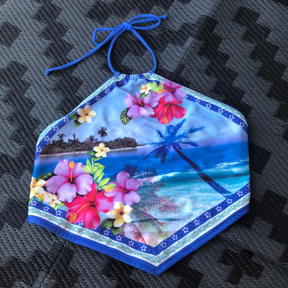 Bohemian Tropical Bandana Open Back Bikini Top
